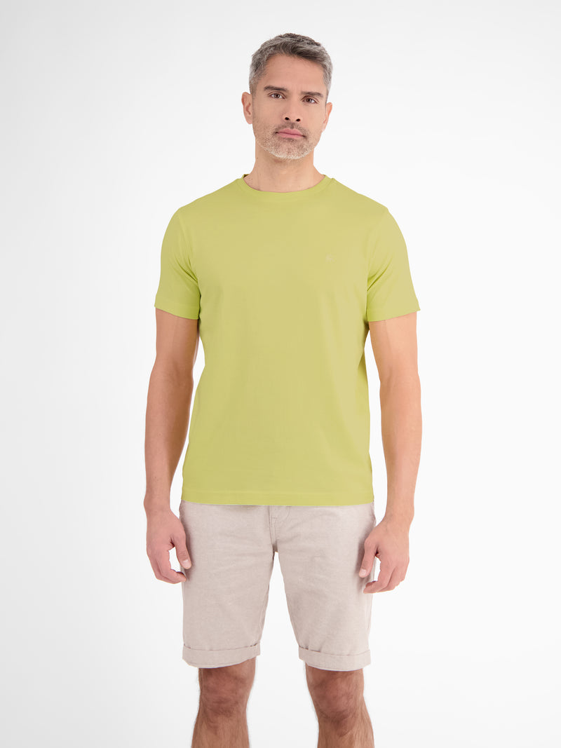 Basic T-Shirt mit Logostitch, unifarben - LERROS