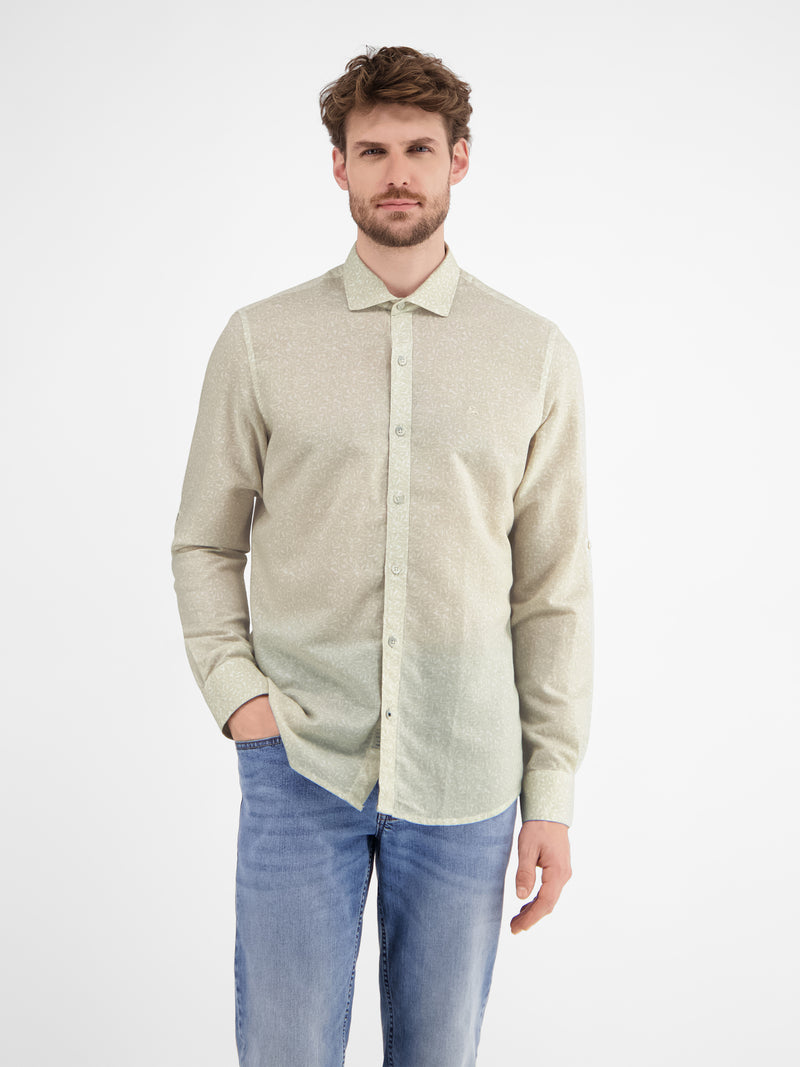 Langarmhemd mit Haifischkragen, floral bedruckt - LERROS