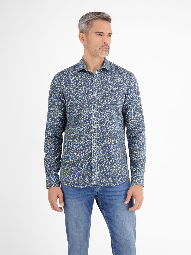 Langarmhemd mit Haifischkragen, floral bedruckt - LERROS