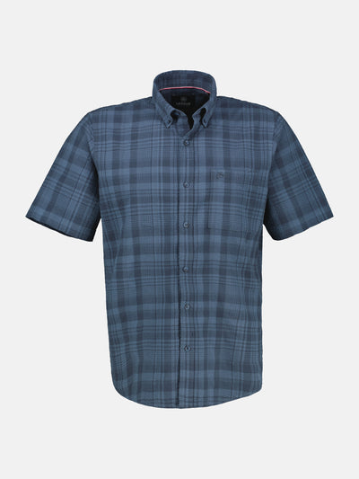 Halbarmhemd in sommerlich-lässiger Seersuckerqualität - LERROS