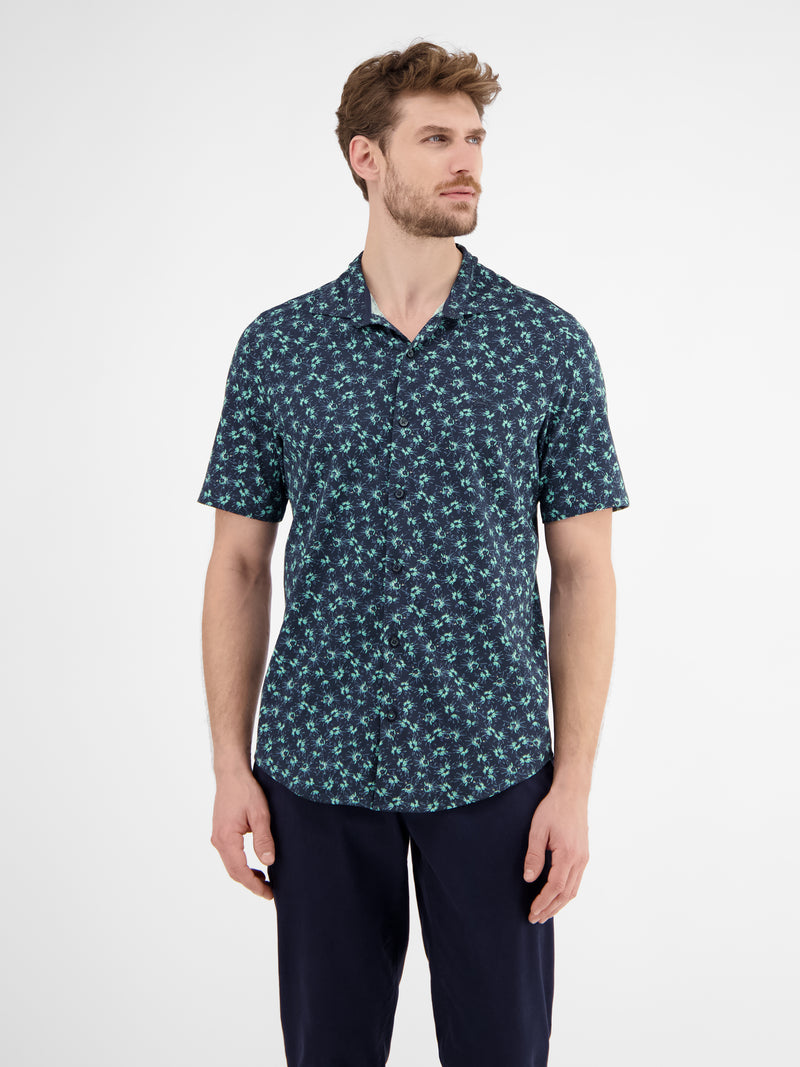 Herren Jerseyhemd, floral gemustert - LERROS