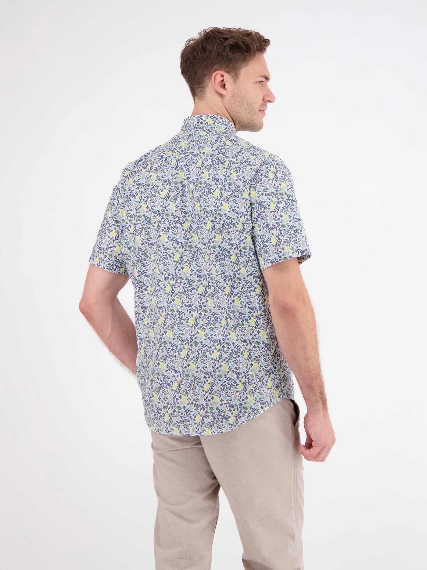 Herren Halbarmhemd, floral bedruckt - LERROS