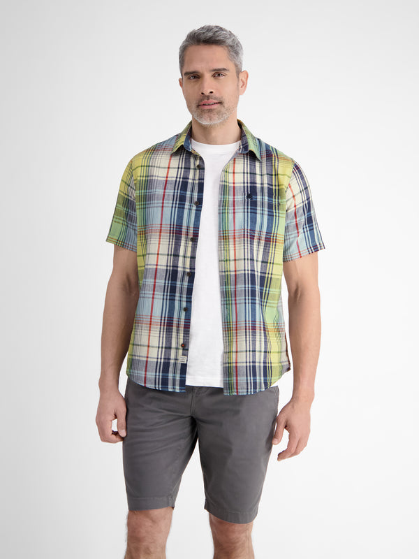 Sommerliches Karohemd mit Leinenanteil - LERROS