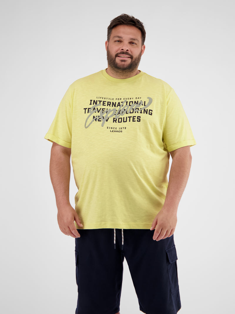 T-Shirt mit Brustprint in Übergrößen - LERROS