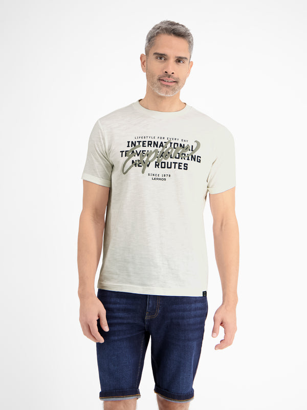 Herren Jersey T-Shirt mit Brustprint - LERROS