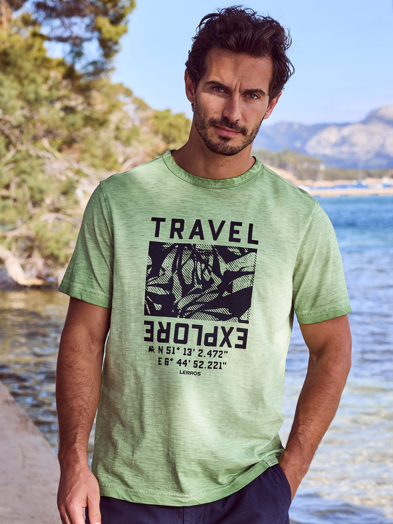 Modisches Herren T-Shirt mit Brustprint - LERROS