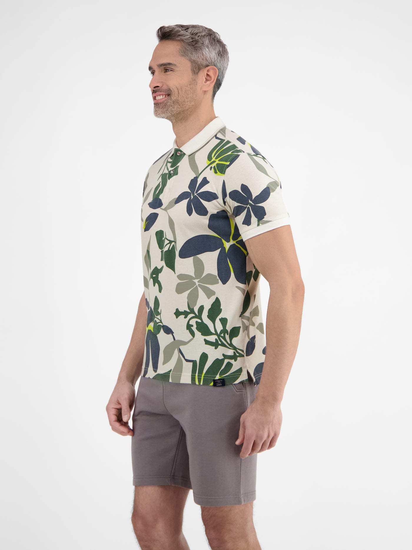 Poloshirt, sommerlich-floral gemustert - LERROS