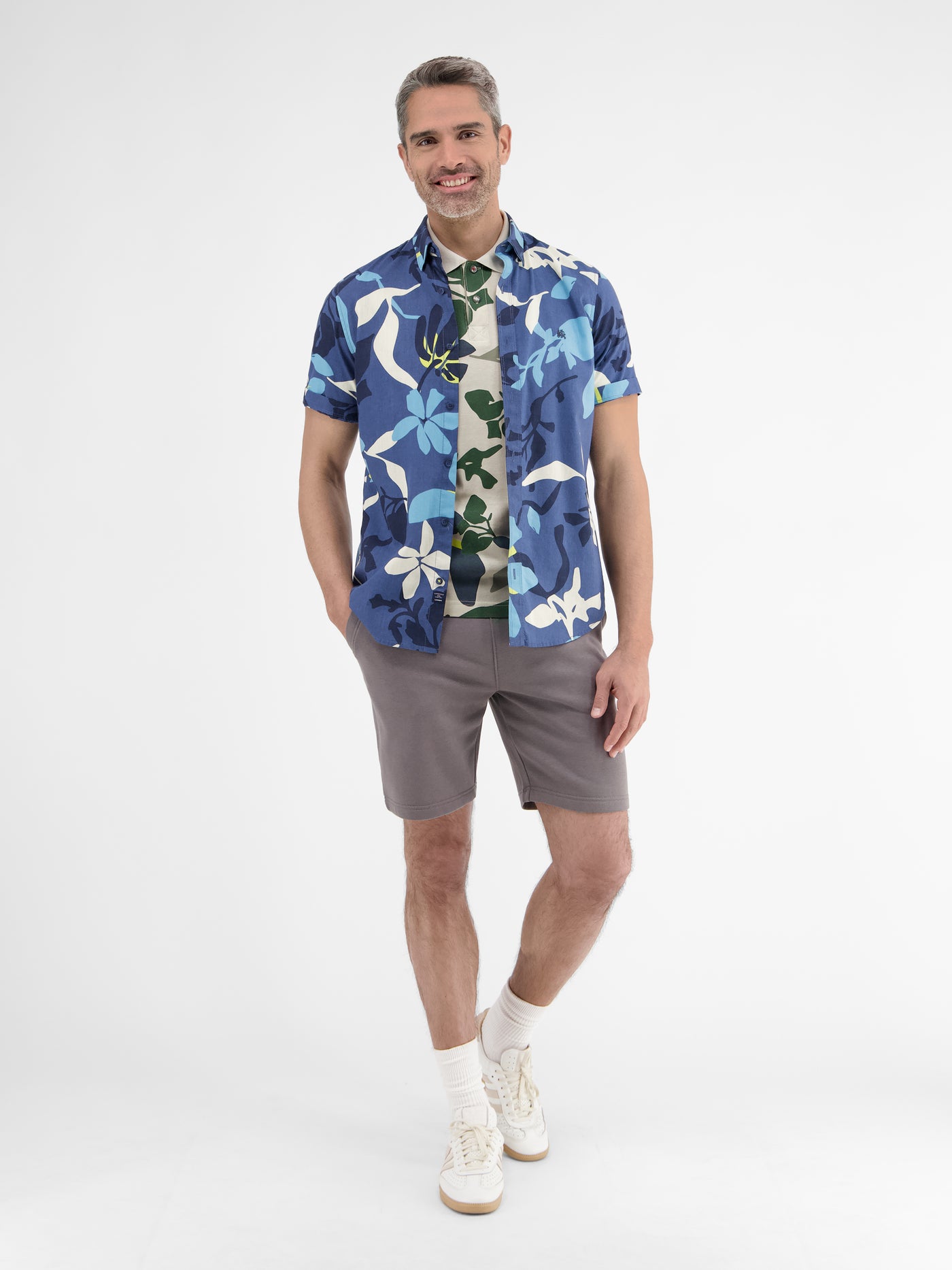Poloshirt, sommerlich-floral gemustert - LERROS