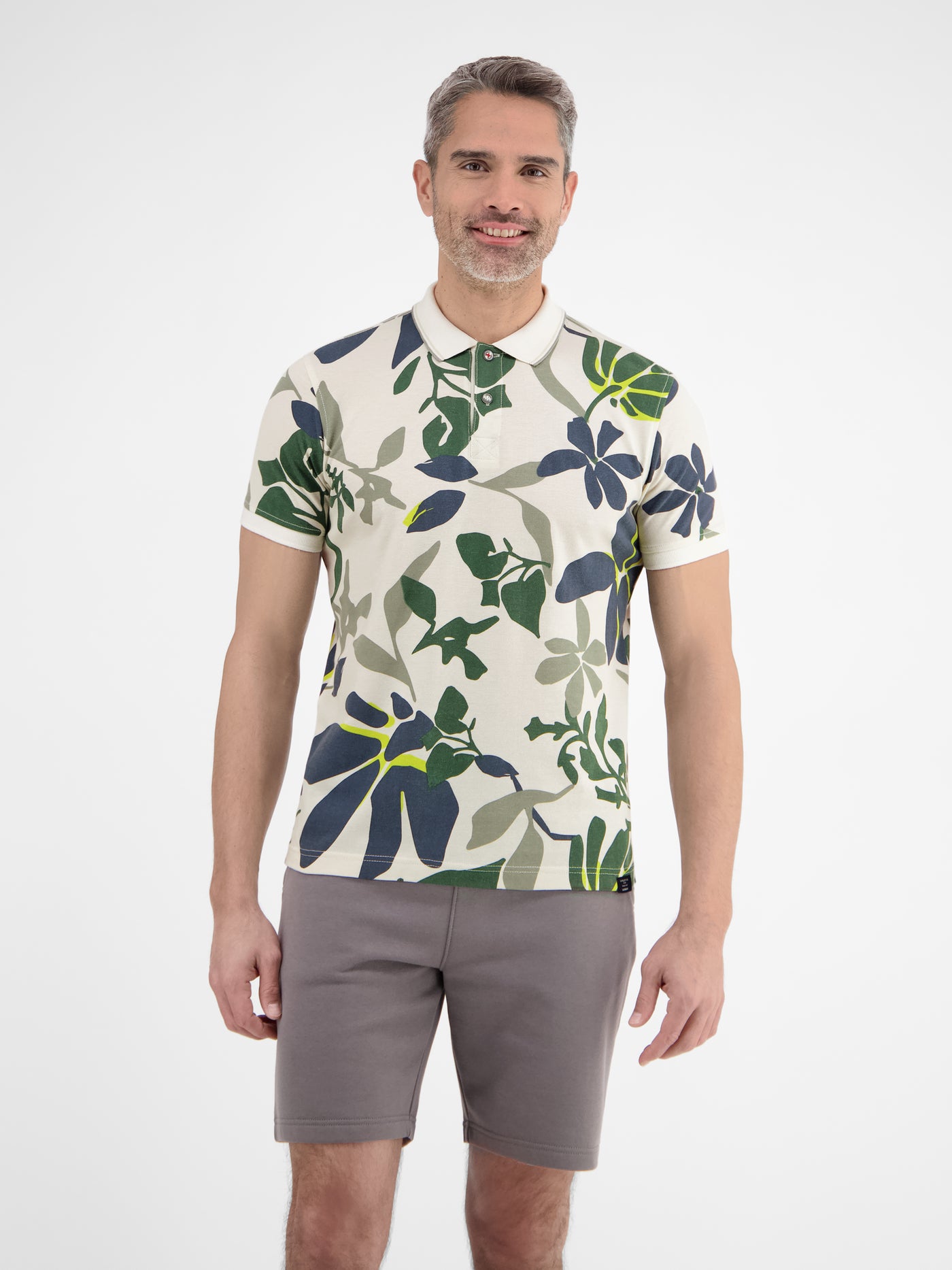 Poloshirt, sommerlich-floral gemustert - LERROS