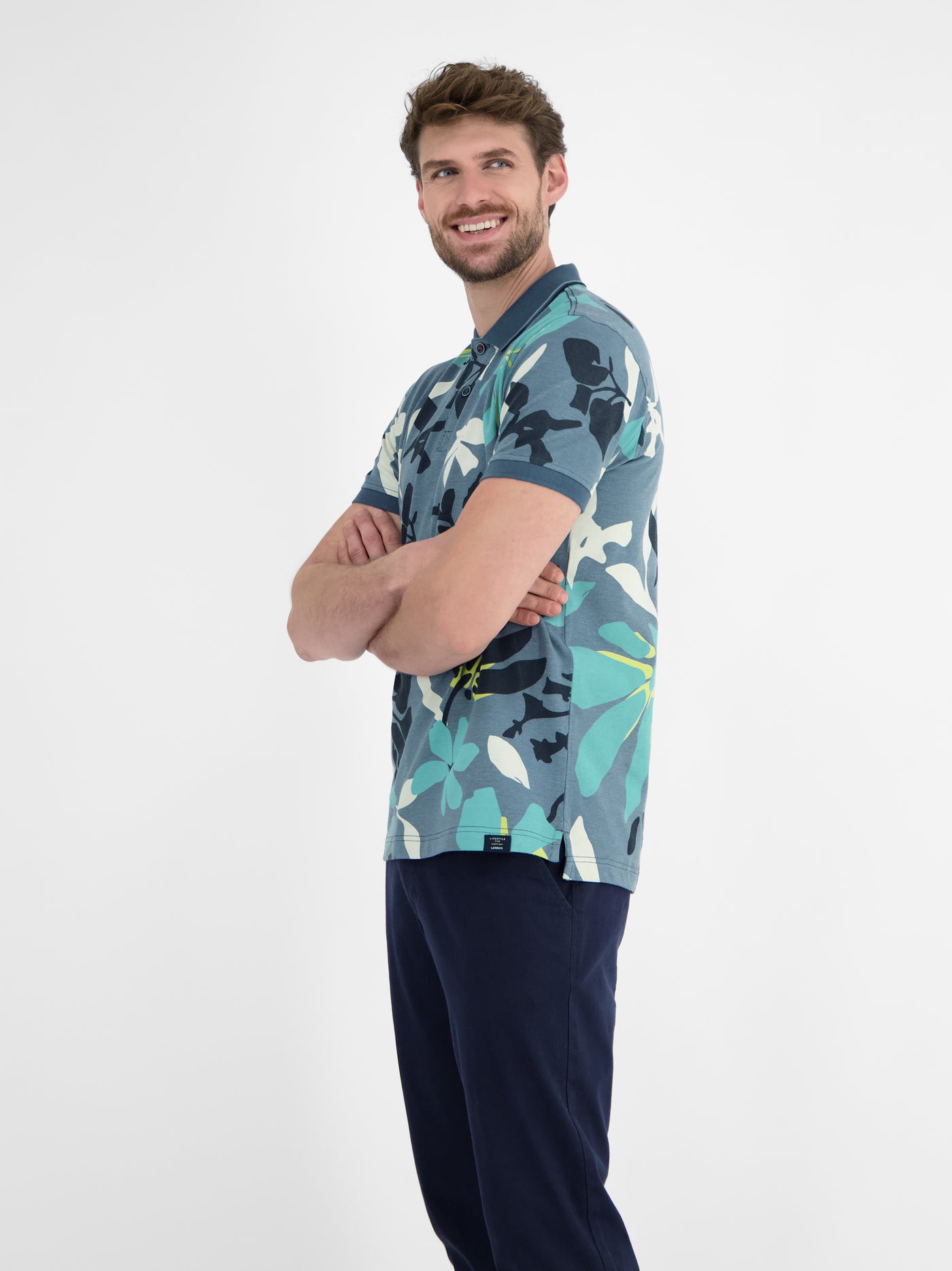 Poloshirt, sommerlich-floral gemustert - LERROS