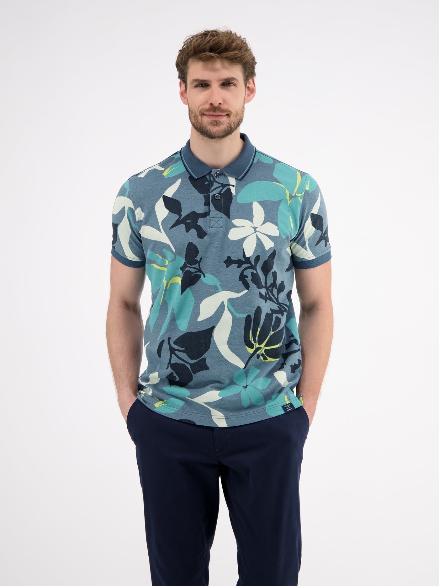 Poloshirt, sommerlich-floral gemustert - LERROS