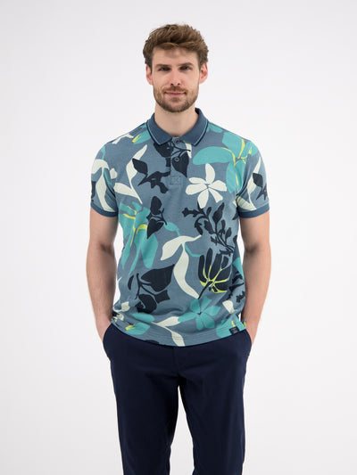 Poloshirt, sommerlich-floral gemustert - LERROS