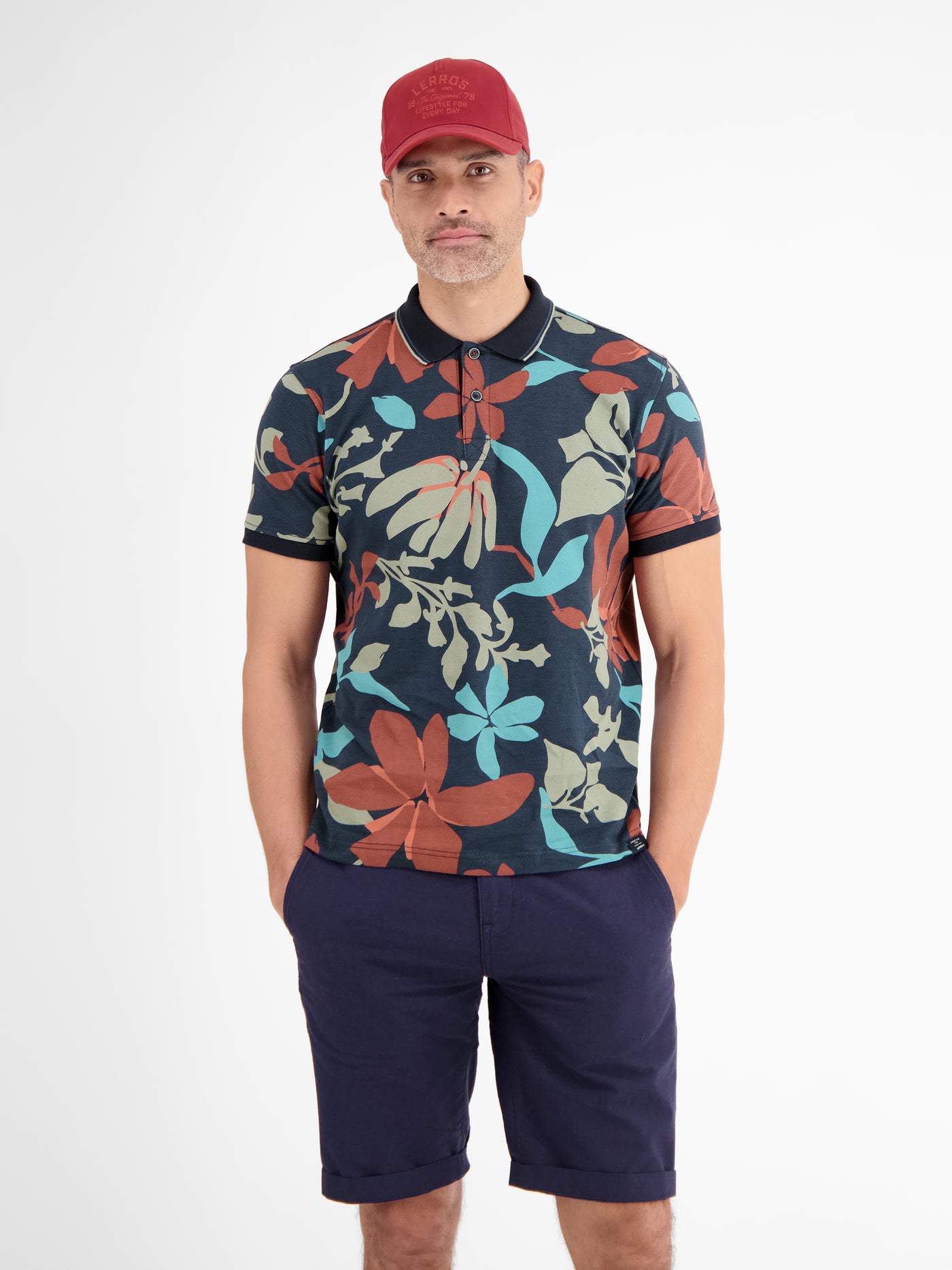 Poloshirt, sommerlich-floral gemustert - LERROS