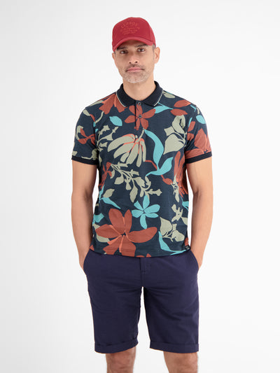 Poloshirt, sommerlich-floral gemustert - LERROS