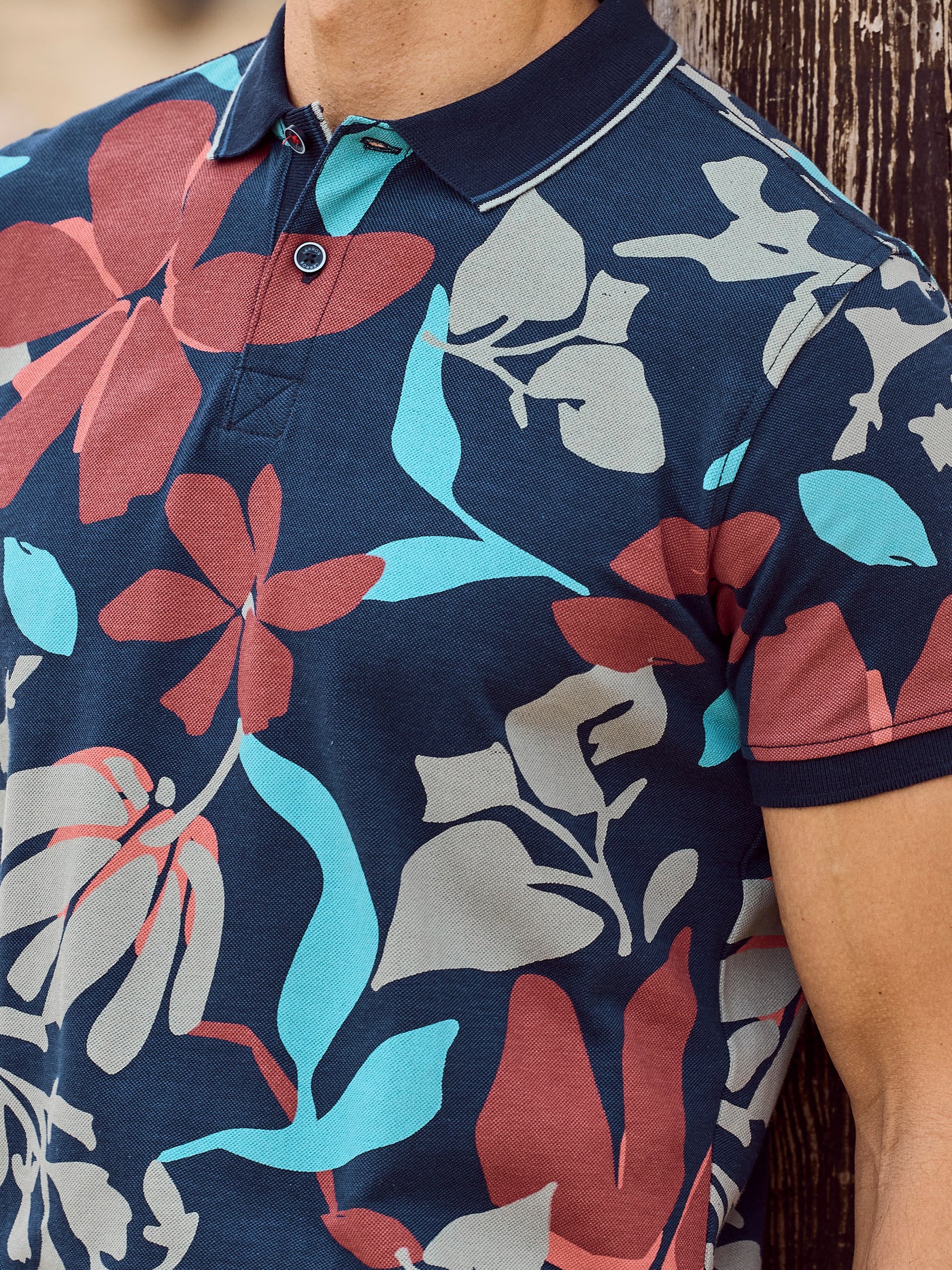 Poloshirt, sommerlich-floral gemustert - LERROS