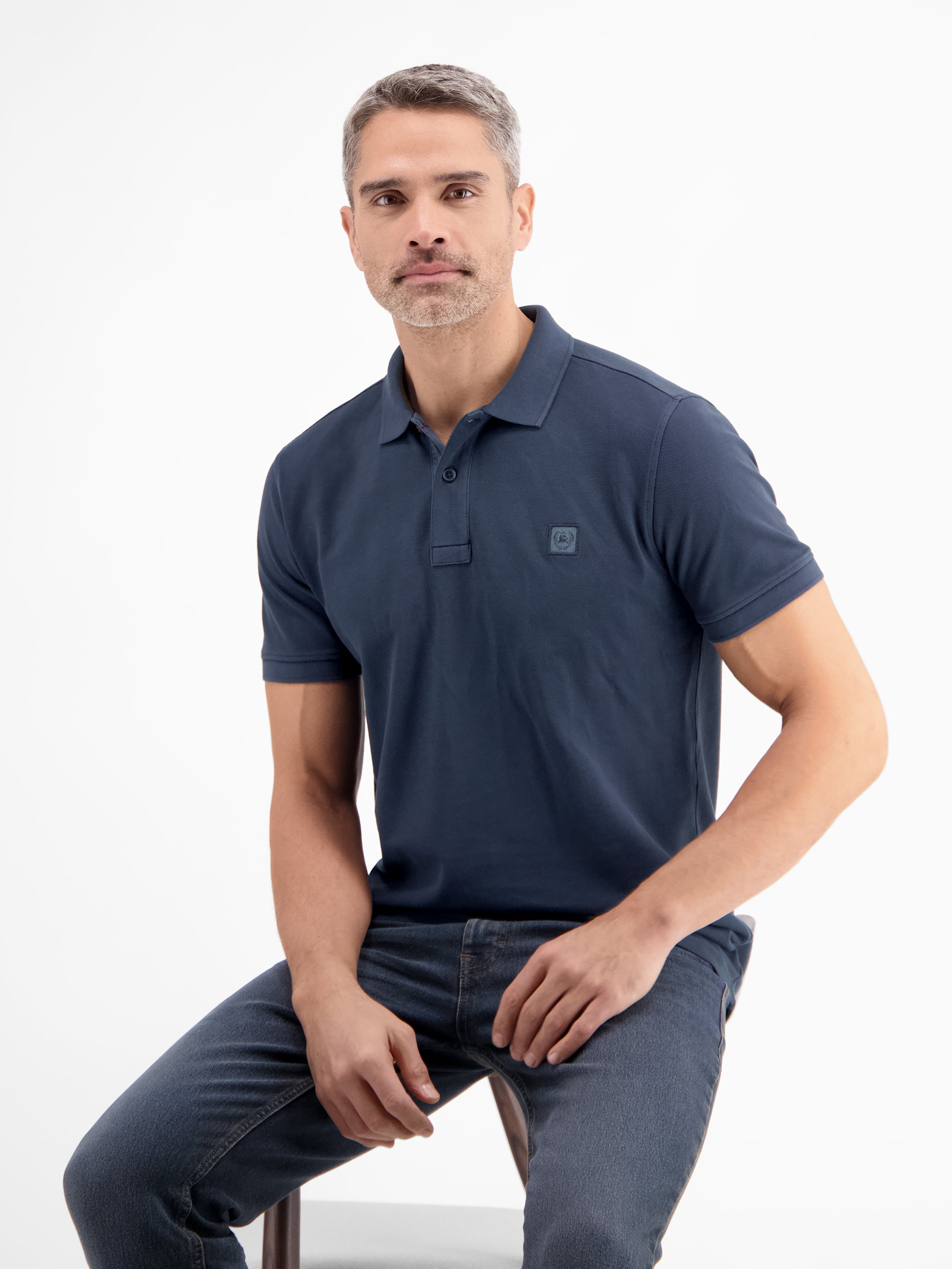 Herren Poloshirt in gewaschener Optik - LERROS