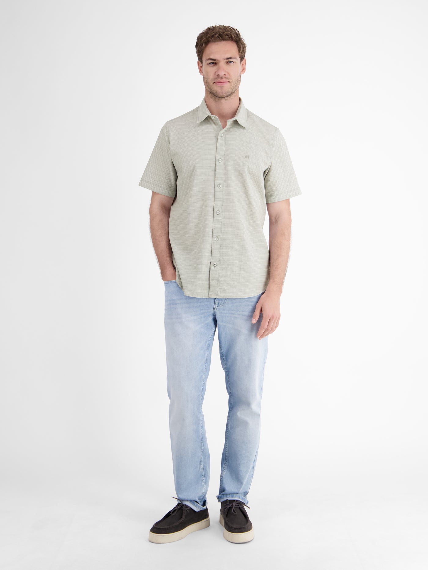 Kurzarmhemd in Seersuckerqualität - LERROS