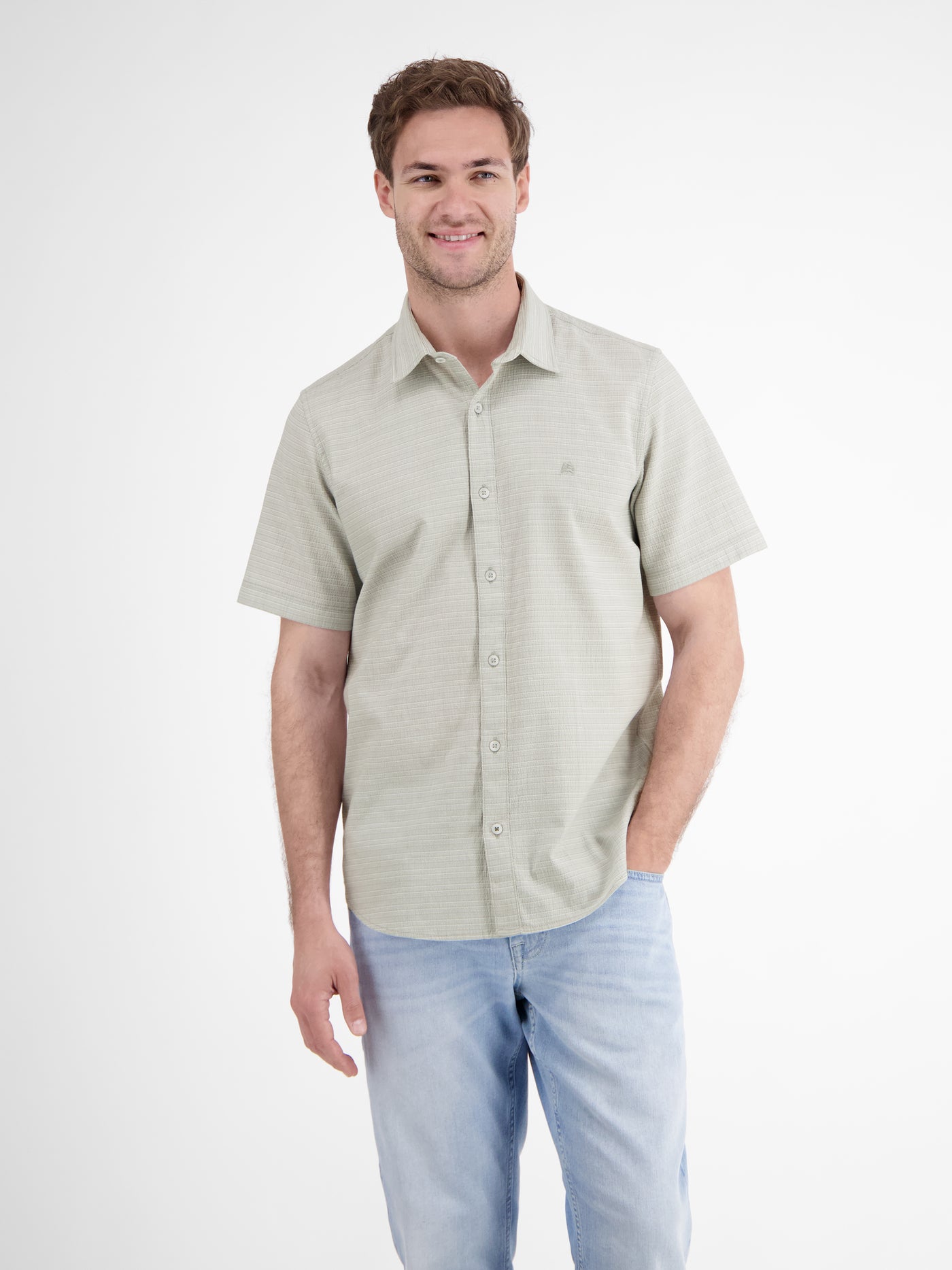 Kurzarmhemd in Seersuckerqualität - LERROS