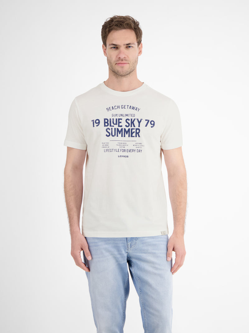 Herren T-Shirt mit Brustprint - LERROS