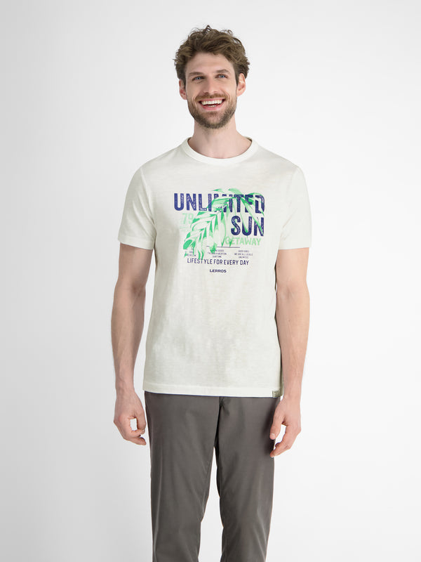 Herren T-Shirt mit Brustprint - LERROS