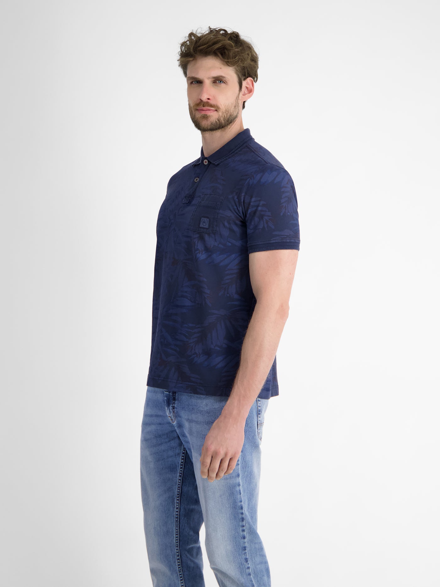 Herren Poloshirt, floral bedruckt - LERROS