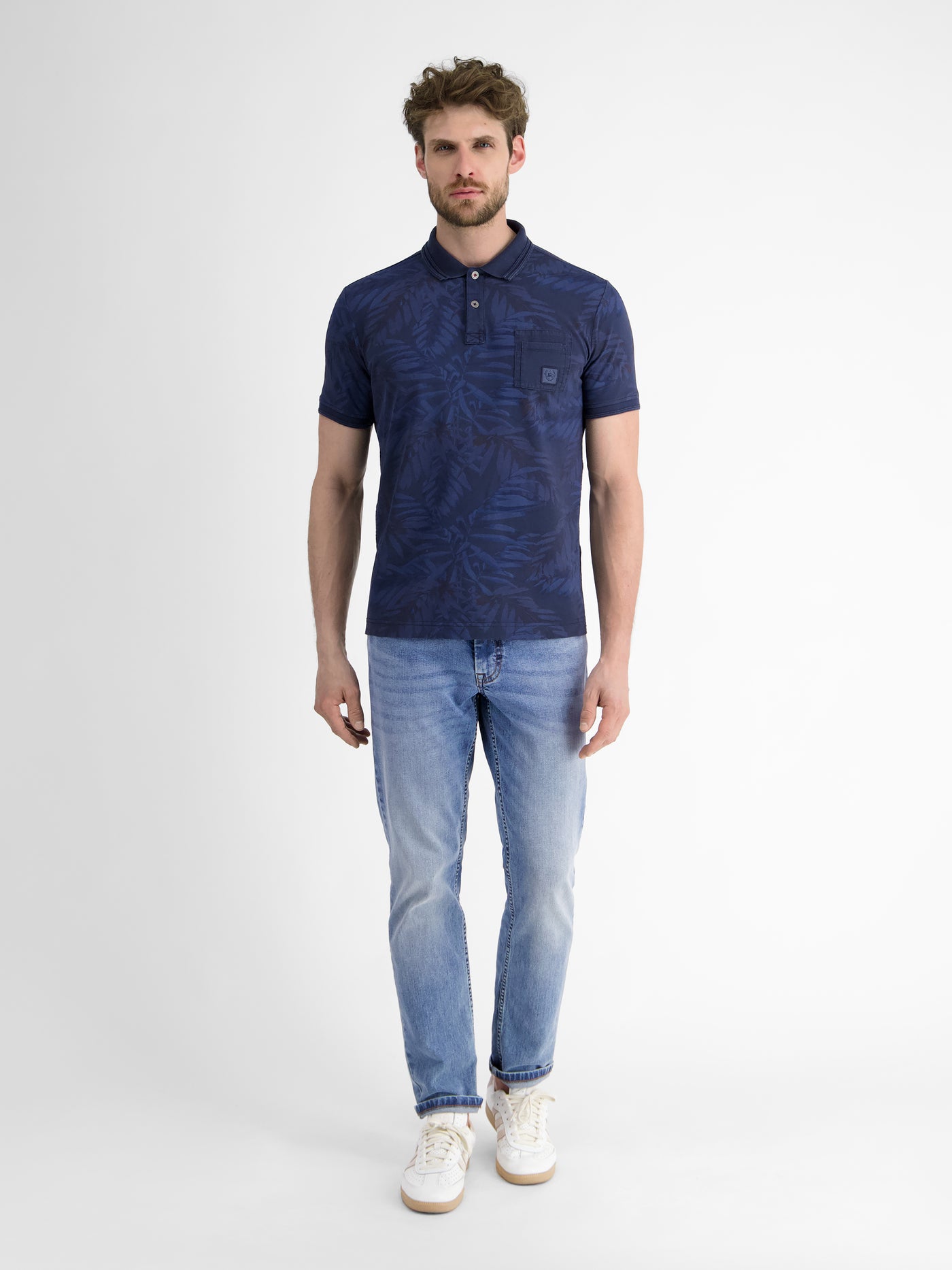 Herren Poloshirt, floral bedruckt - LERROS