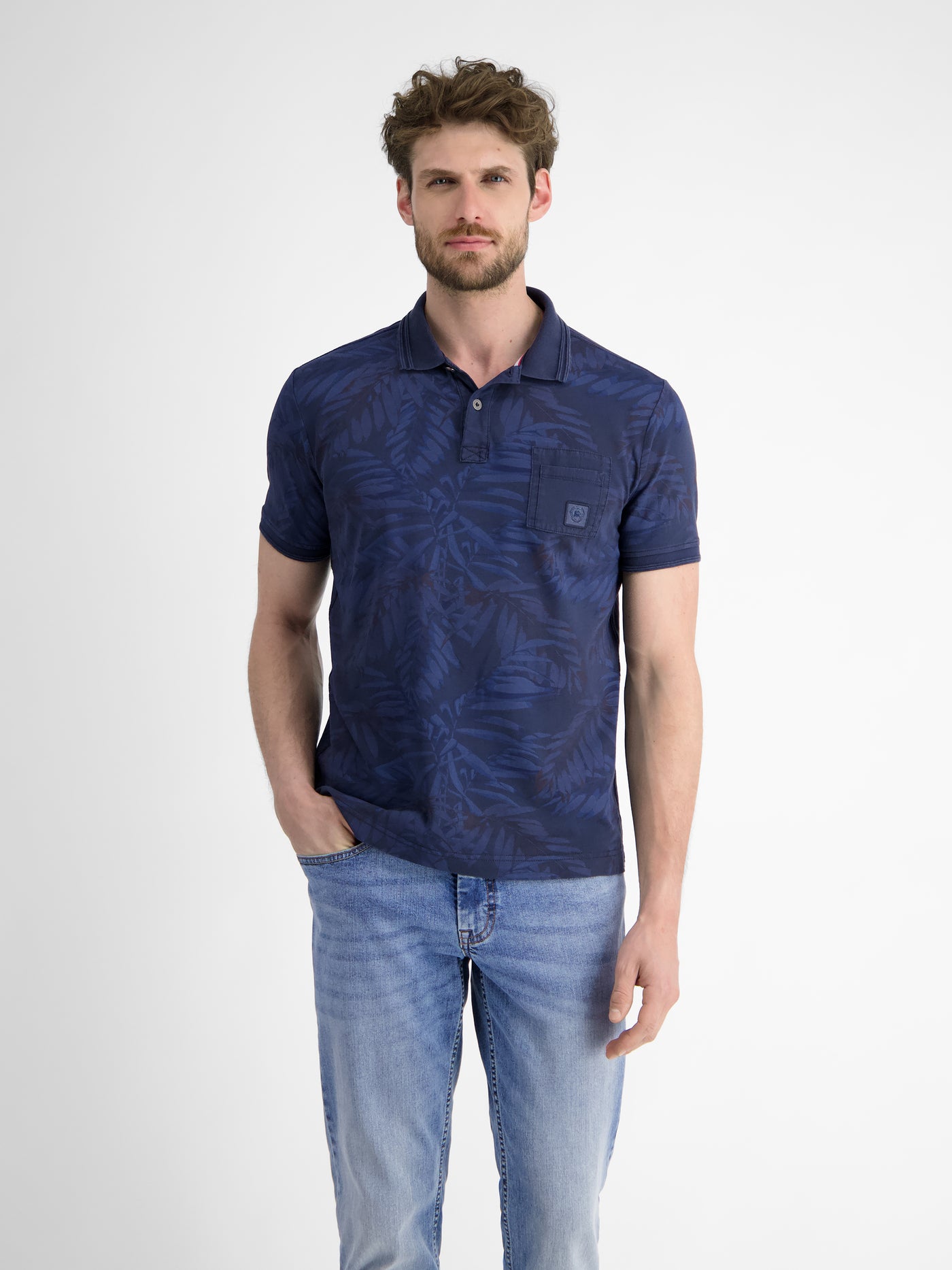 Herren Poloshirt, floral bedruckt - LERROS