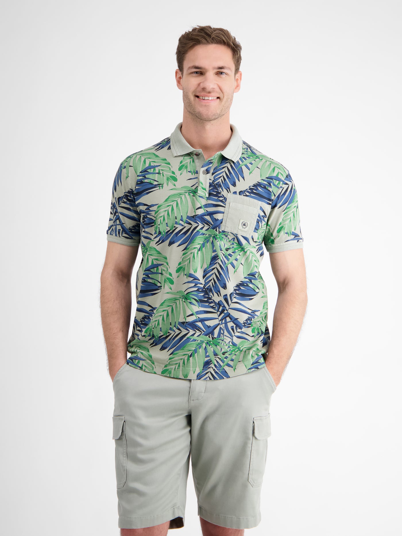 Herren Poloshirt, floral bedruckt - LERROS