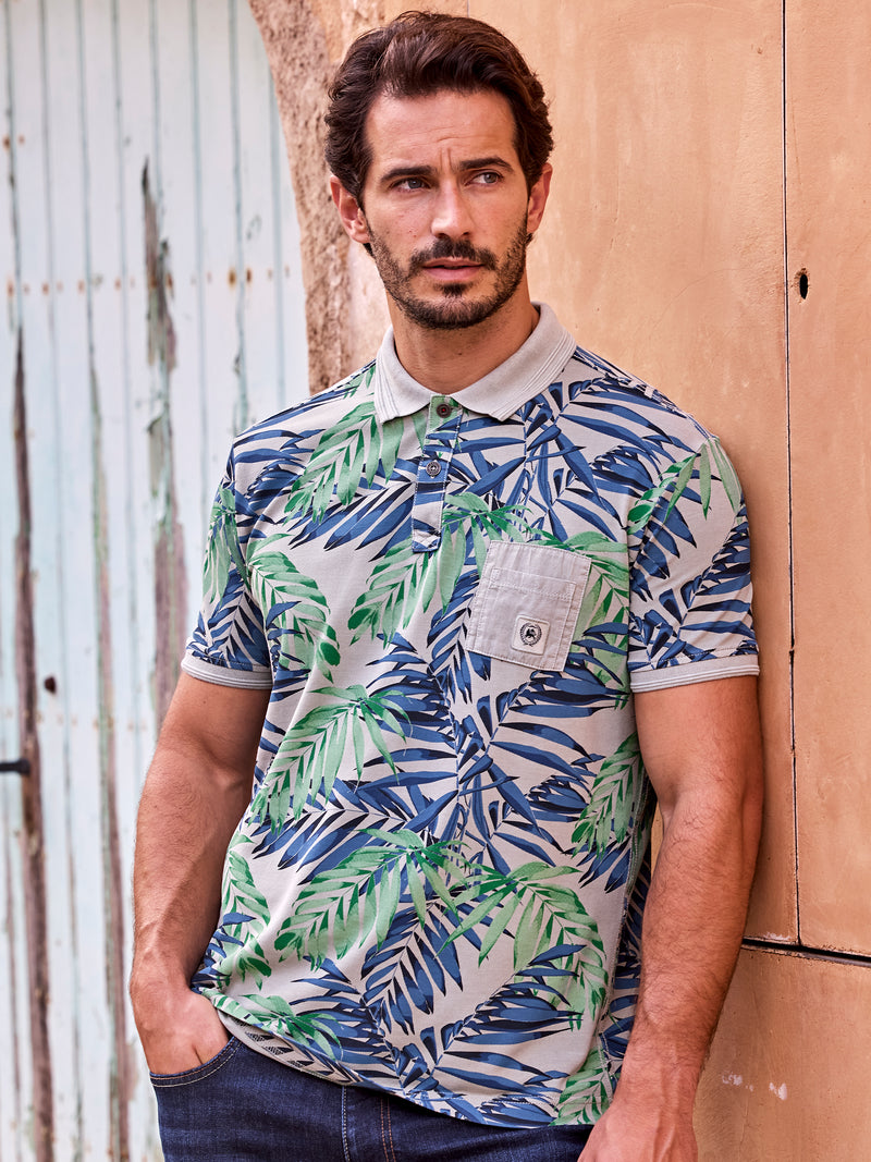 Herren Poloshirt, floral bedruckt - LERROS