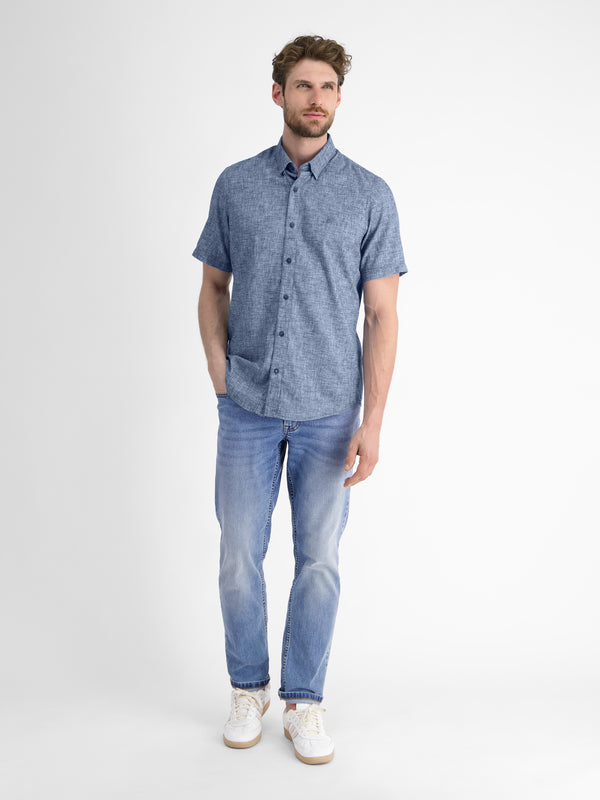 Kurzarmhemd mit verdecktem Button-down-Kragen - LERROS