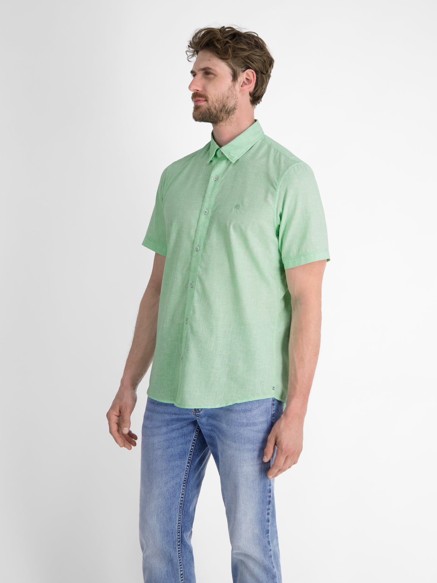 Kurzarmhemd mit verdecktem Button-down-Kragen - LERROS