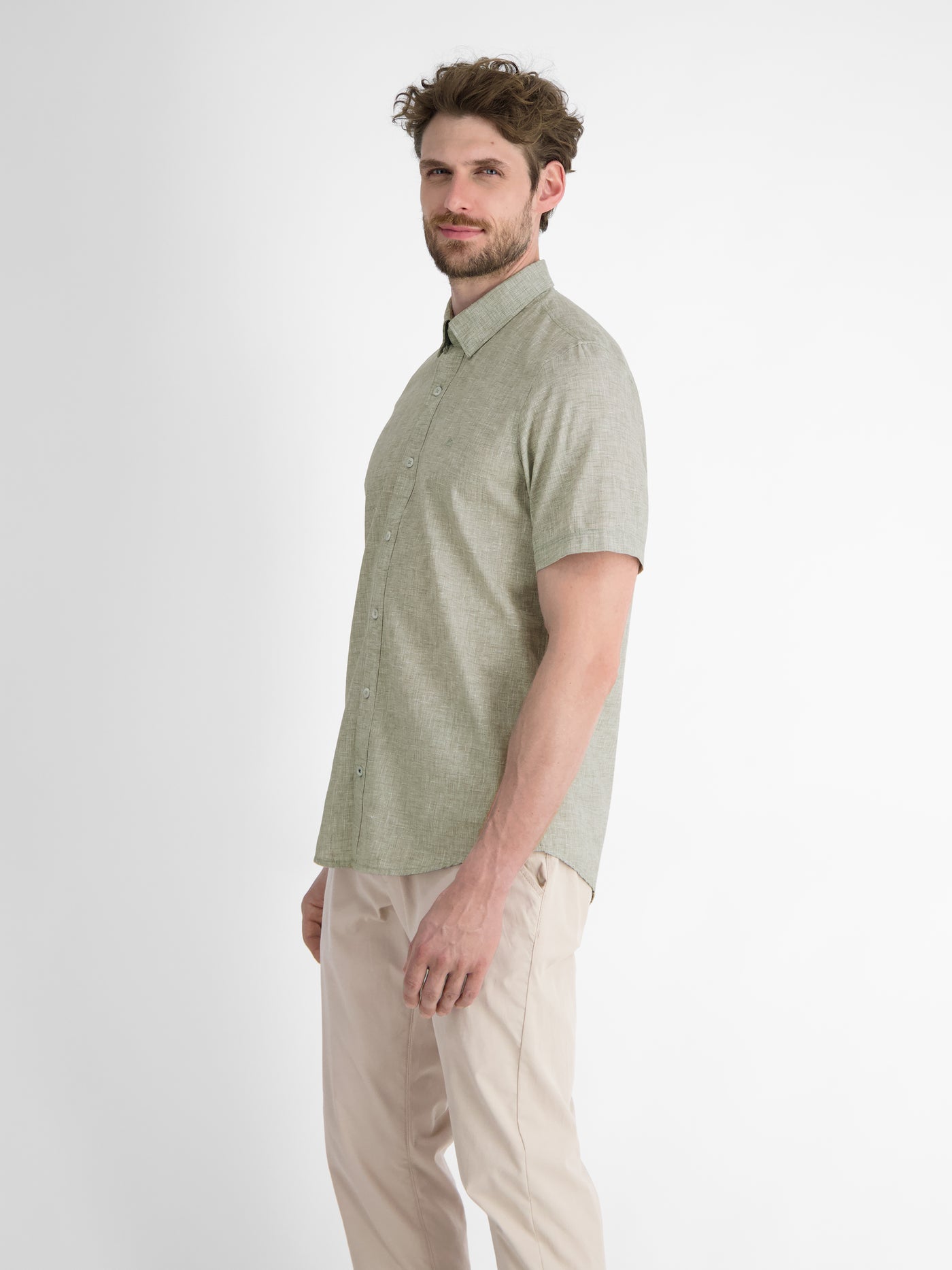 Kurzarmhemd mit verdecktem Button-down-Kragen - LERROS