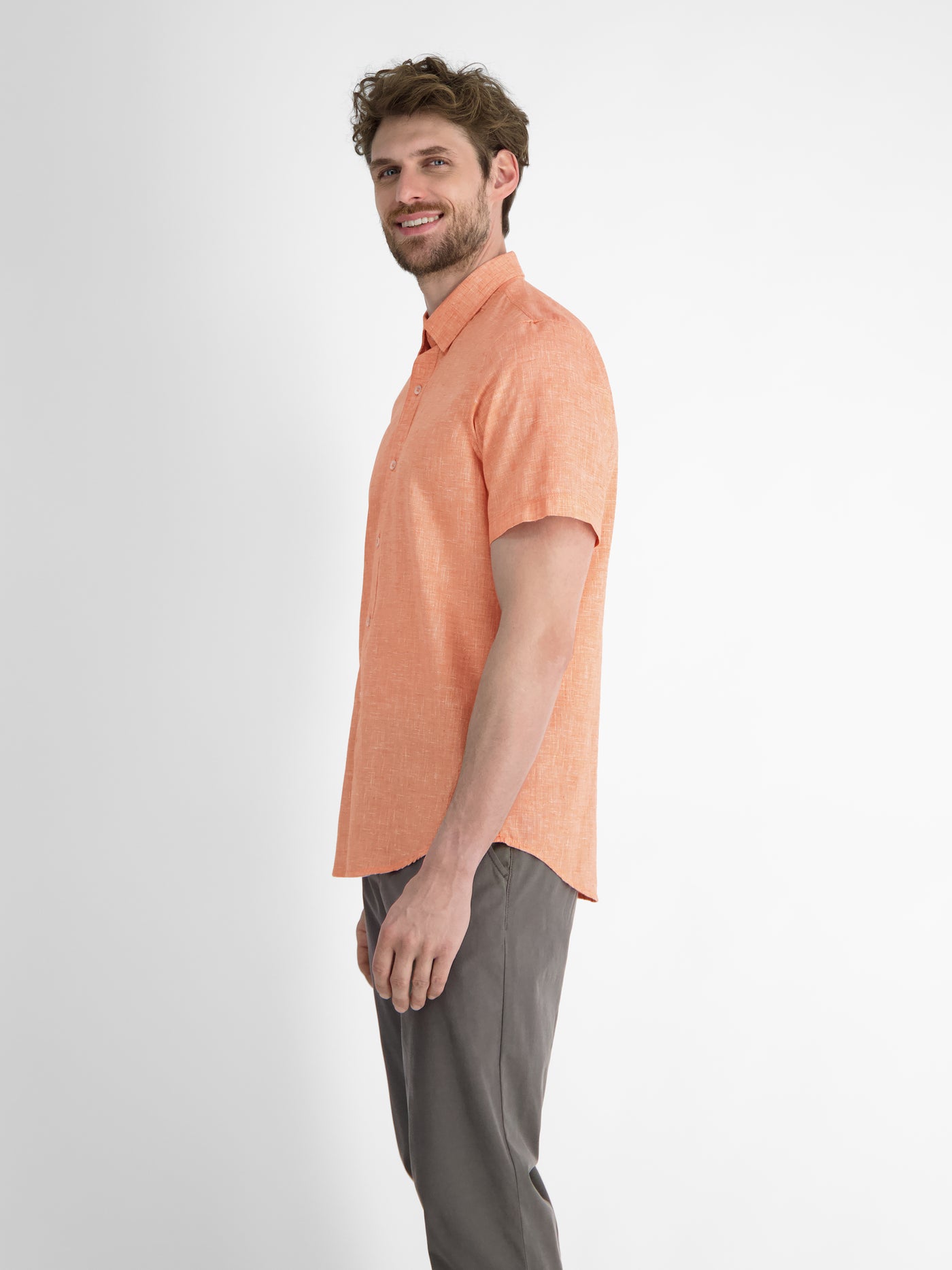 Kurzarmhemd mit verdecktem Button-down-Kragen - LERROS