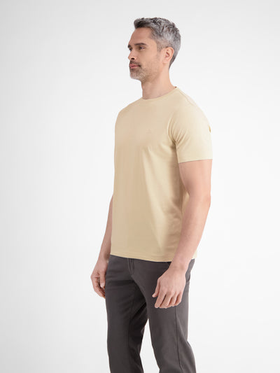 Basic T-Shirt mit Logostitck, unifarben - LERROS