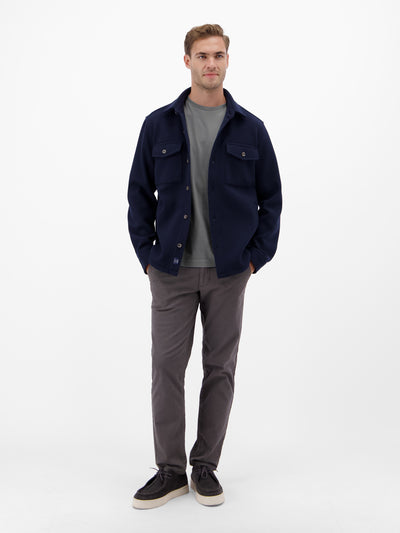 Basic T-Shirt mit Logostitck, unifarben - LERROS