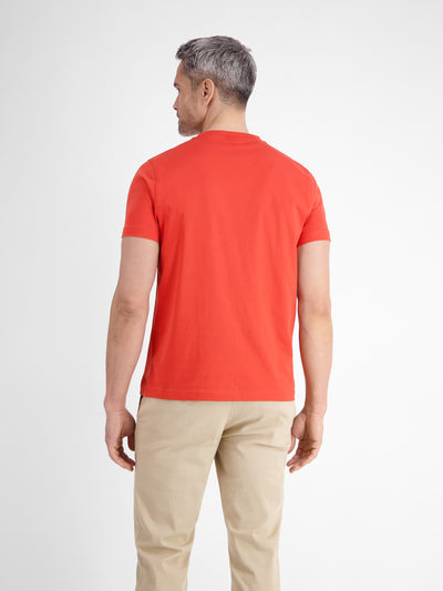Basic T-Shirt mit Logostitck, unifarben - LERROS