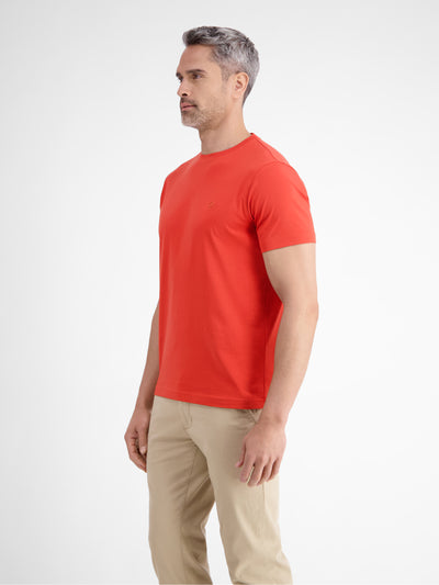 Basic T-Shirt mit Logostitck, unifarben - LERROS