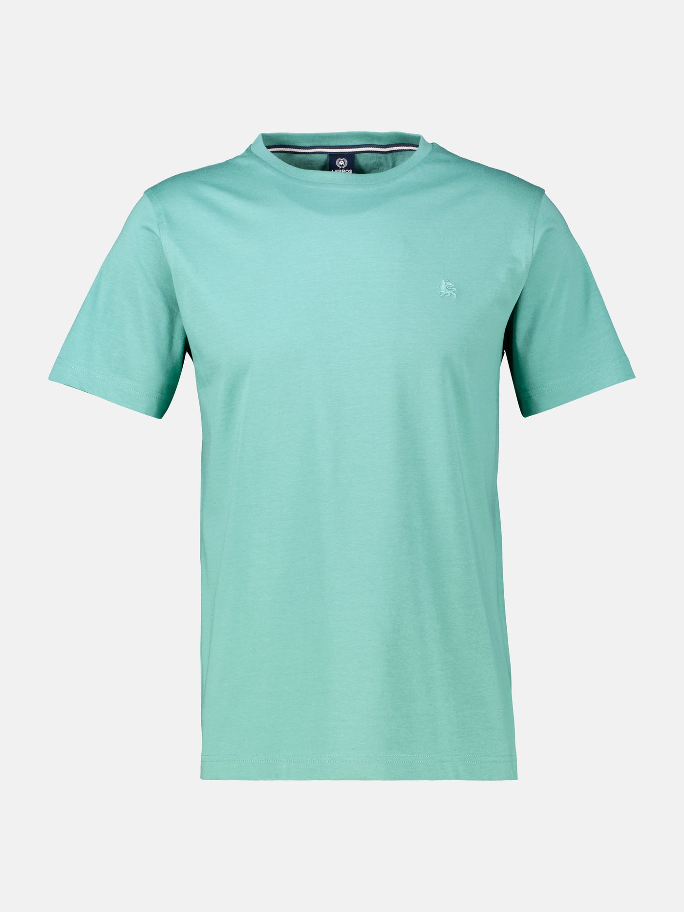 Basic T-Shirt mit Logostitck, unifarben - LERROS