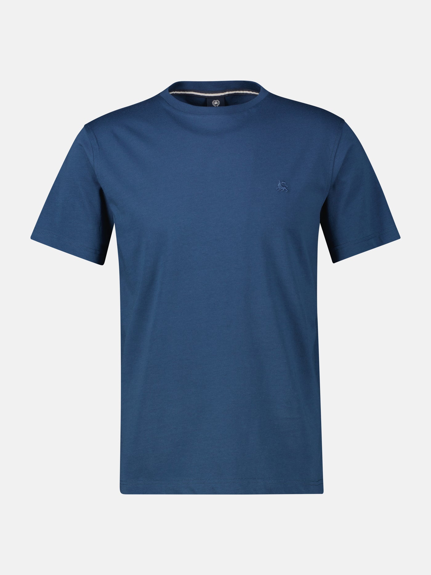 Basic T-Shirt mit Logostitck, unifarben - LERROS