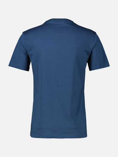 Basic T-Shirt mit Logostitck, unifarben - LERROS