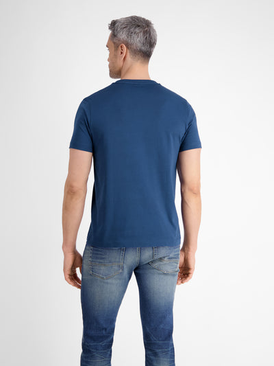 Basic T-Shirt mit Logostitck, unifarben - LERROS