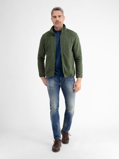 Basic T-Shirt mit Logostitck, unifarben - LERROS