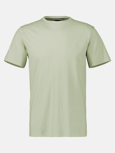 Basic T-Shirt mit Logostitck, unifarben - LERROS