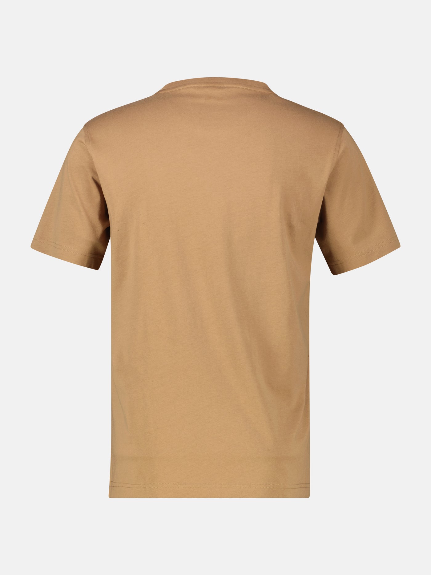 Basic T-Shirt mit Logostitck, unifarben - LERROS