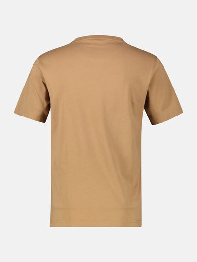 Basic T-Shirt mit Logostitck, unifarben - LERROS