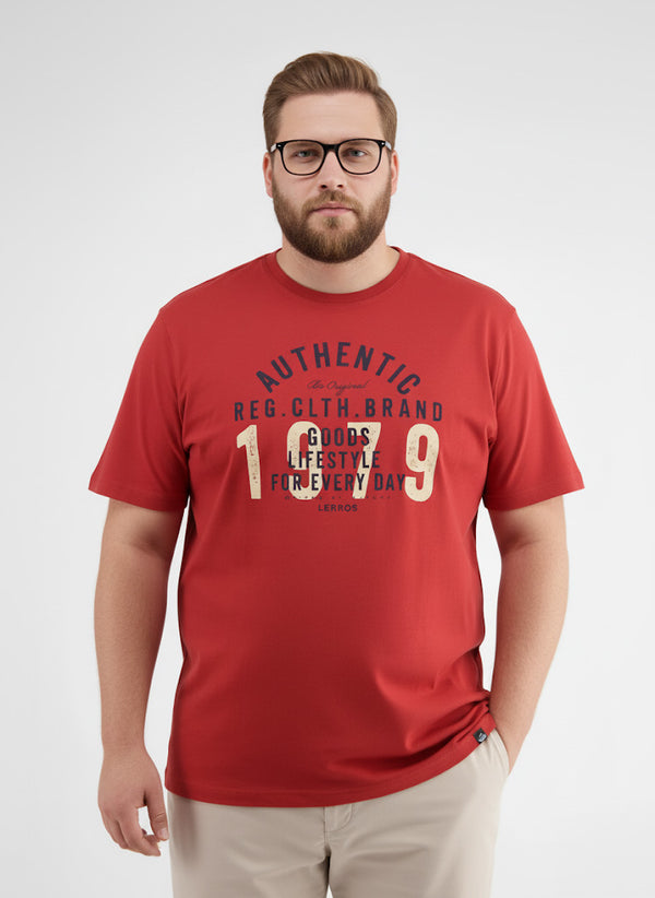 Unifarbenes T-Shirt in Übergrössen - LERROS