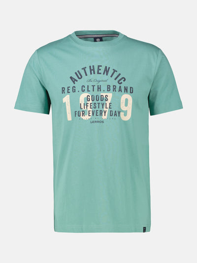 Unifarbenes T-Shirt mit Print - LERROS