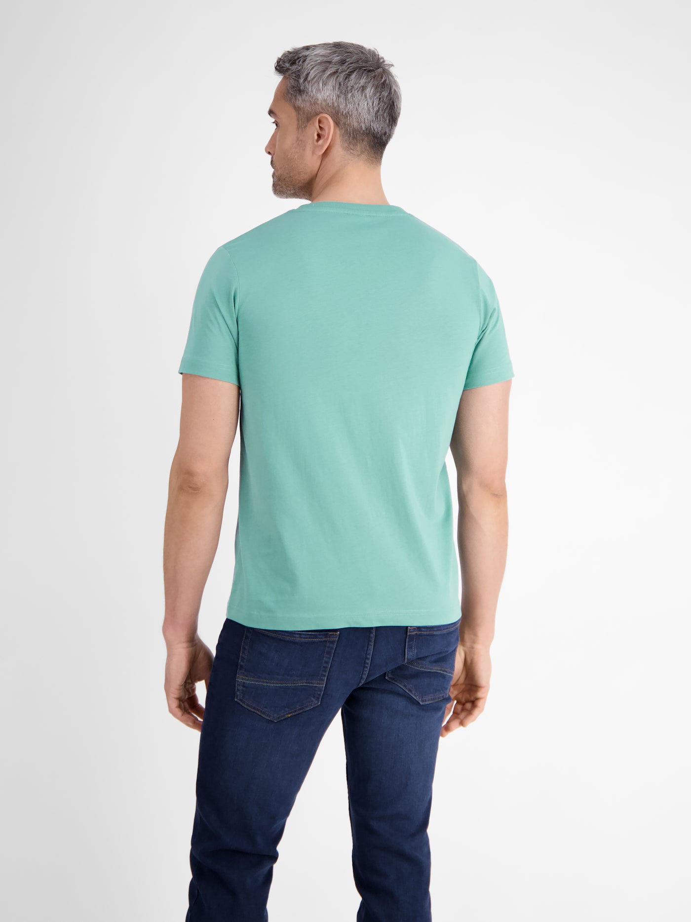 Unifarbenes T-Shirt mit Print - LERROS