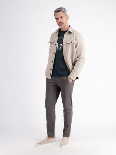 Unifarbenes T-Shirt mit Print - LERROS