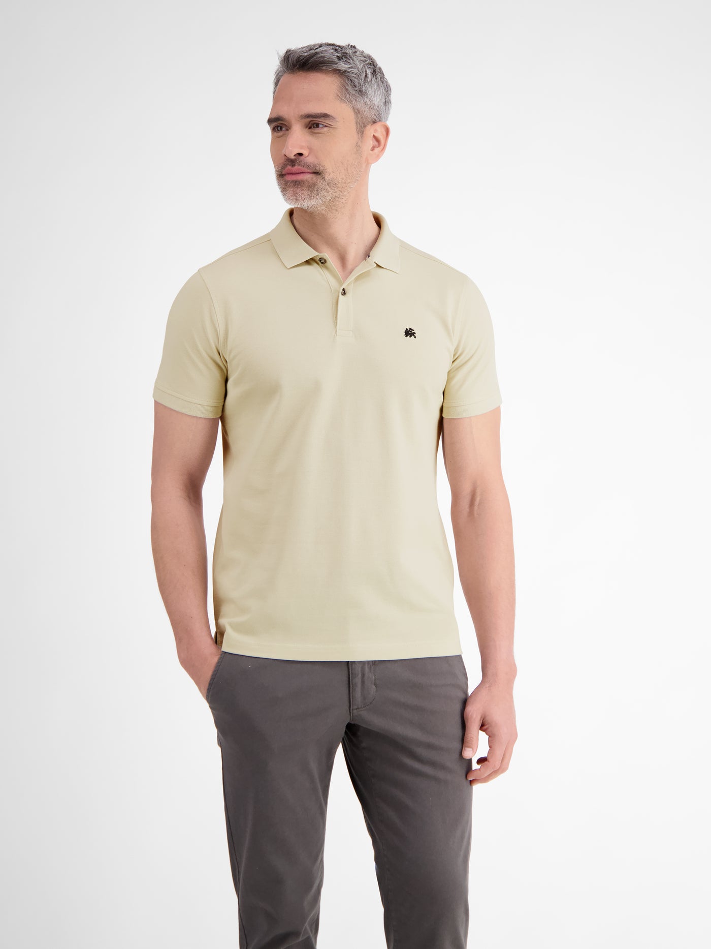 Basic Poloshirt für Herren, unifarben - LERROS